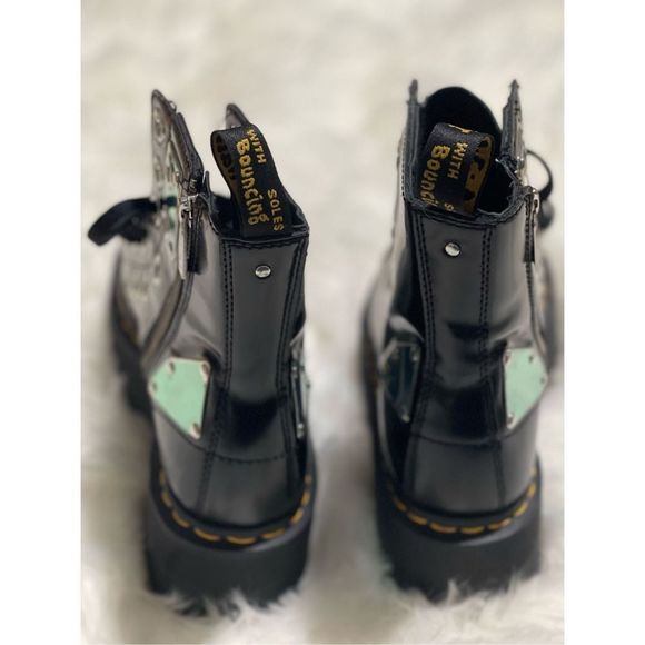 Not for sale***Dr. Martens Jadon max Rebel platform metal leather boots 8 - Picture 9 of 12